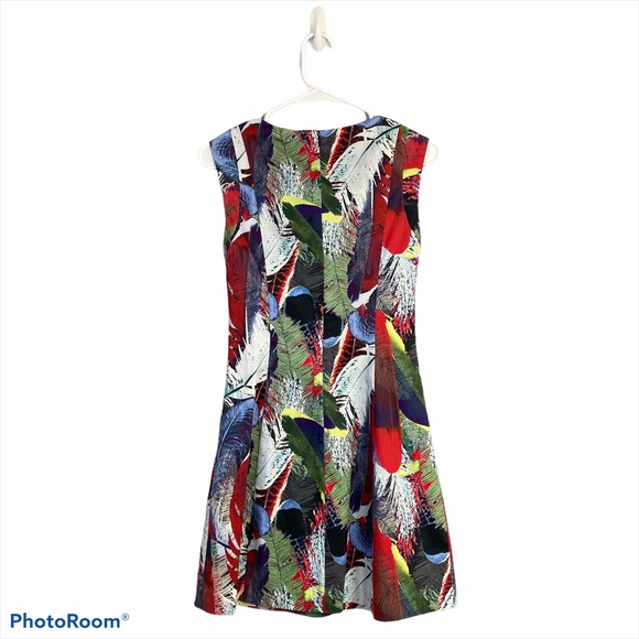 Reiss Ottoline Printed Overlay Dress Size 2 - Picture 3 of 10